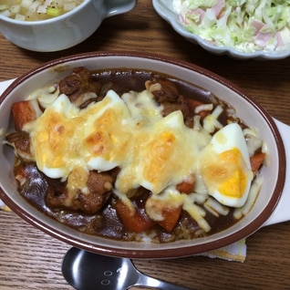 残ったカレーで簡単焼きカレー☆